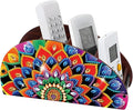 DIY Diamond Painting Storage Box Mandala Design 5D Rhinestone Diamond Art Case Multi-Compartment Wooden Desktop Organizer for TV AC Remotes Makeup Brushes Pens Holder Tabletop Craft Storage