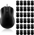 Bonuci 30 Pack USB Wired Mouse 3 Button Corded Computer Mice Bulk USB Mouse for PC Desktop, Laptop, Office, School, Classroom Use(Black)