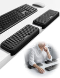 Vaydeer 2Pcs Elbow Rest Pad, L-Shaped Arm Rest Elbow Pad, Desk Edge Cushion, Ergonomic Memory Foam Wrist Rest Support Keyboard Mouse Padding for Palm Hand Office Computer Home Gaming Accessories-Black