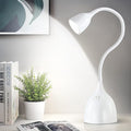 EJIAXIN Desk Lamp for College Dorm Room - LED Reading Light - Small Adjustable Flexible Gooseneck Table Lamp - Eye-Caring Desk Lamp for Home Office Study Lamp, White