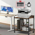Printer Stand Large Storage for Office: Sturdy Steel Frame Mobile and Printer Table with Adjustable Storage Shelf - Easy Installation and Stability Design Table with Wheels for Scanners Paper File