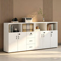 File Cabinet with Password Lock, Wood Lateral Filing Cabinet for Letter/A4 Files, 3 Drawer with Door, Printer Stand with Open Shelves for Home Office