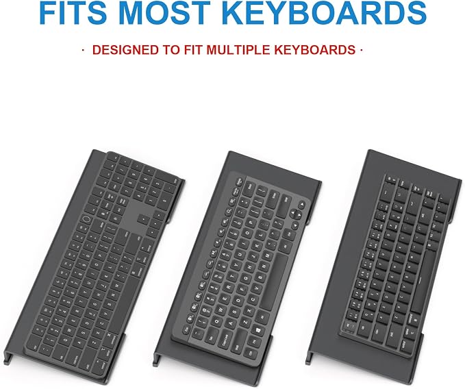 WINFFOR Comfortable Computer Keyboard Stand - Ergonomic Keyboard Riser Acrylic Tilted Keyboard Holder for Easy Typing&Working at Home Office - Fits All Keyboard Sizes - 17'' Wide (Matte Black)