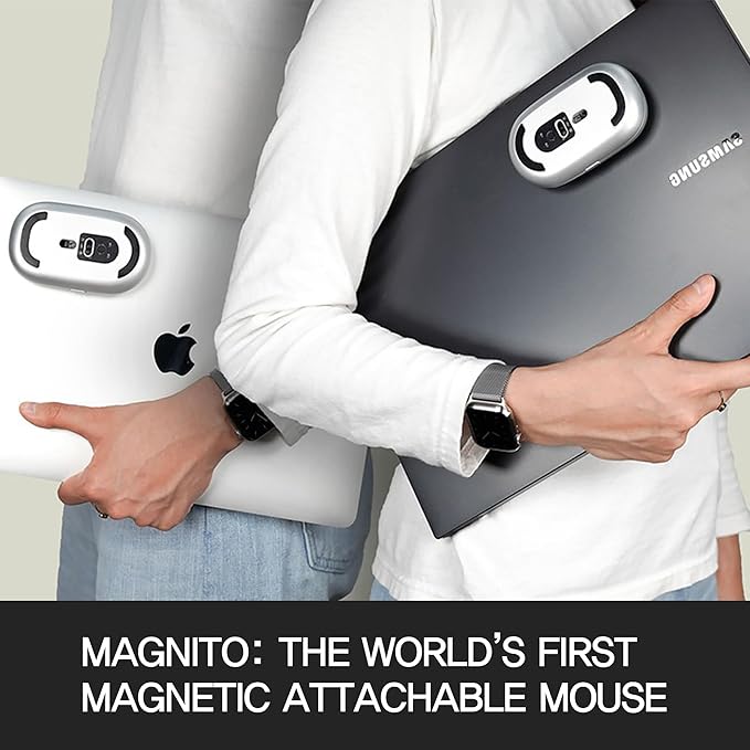 Magnito – Magnetic Wireless Bluetooth Mouse for MacBook, iPad, Laptop, Windows, Chrome OS, Linux – Compact & Portable, Slim, Lightweight, Quiet Clicks – The Best Travel Mouse (Snow White)
