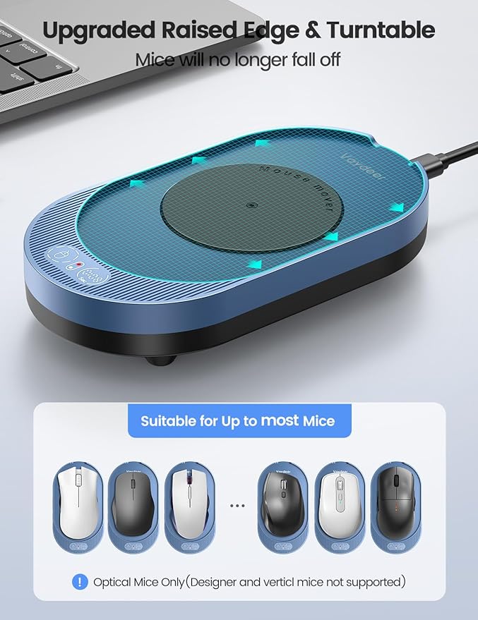 Vaydeer M4 Utra Mouse Mover with APP, Undetectable Mouse Jiggler Device with Remote Control and Timer Function, Driver-Free Shaker Wiggler Mouse Movement Simulation for Computer Awakening-Olive Green