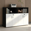 File Cabinet with Password Lock, Wood Lateral Filing Cabinet for Letter/A4 Files, 3 Drawer with Door, Printer Stand with Open Shelves for Home Office