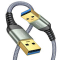 AINOPE USB to USB Cable, 6.6FT*2Pack USB 3.0 A to A Male to Male Cable [Never Rupture] Double End Type A Cord for Data Transfer, Compatible with Hard Drive Enclosures, Laptop Cooler, KVM, DVD Player