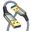 AINOPE USB to USB Cable, 3.3FT*2Pack USB 3.0 A to A Male to Male Cable [Never Rupture] Double End Type A Cord for Data Transfer, Compatible with Hard Drive Enclosures, Laptop Cooler, KVM, DVD Player