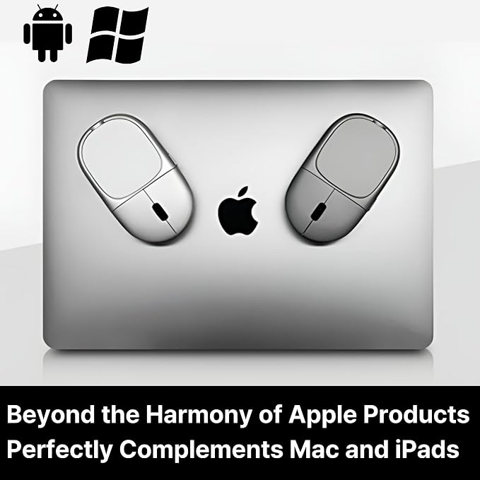 Magnito – Magnetic Wireless Bluetooth Mouse for MacBook, iPad, Laptop, Windows, Chrome OS, Linux – Compact & Portable, Slim, Lightweight, Quiet Clicks – The Best Travel Mouse (Space Gray)