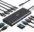 USB C Docking Station Dual Monitor HDMI for Dell HP, Laptop Docking Station 3 Monitors Triple Display USB C Hub Dock to 2 HDMI 4K,DP,Ethernet,6 USB,PD,SD/TF, Audio, 14 in 1 USB C Adapter