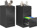 GAIOUS Metal Vertical File Cabinet with Lock, Home Office File Cabinet | 2 Drawer Under Desk Cabinet, Metal Filing Cabinet, Black Lockable Storage Cabinet, Fits Letter/Legal/A4 Size
