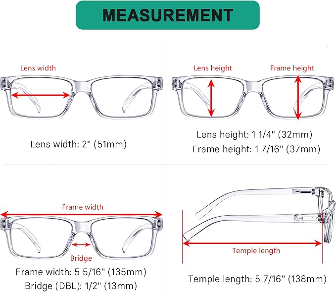 Eyekepper Vintage Reading Glasses for Men - 5 Pack Spring Hinges Classic Readers - Clear Frame +1.50