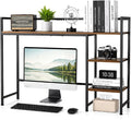 Desk Shelf, 21.46 Inch Wooden Desk Organizer with 3 Tiers, Rustic Monitor Stand & Storage Hutch for Home Office, Dorm, or Workspace
