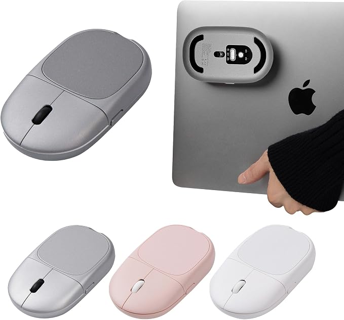 Magnito – Magnetic Wireless Bluetooth Mouse for MacBook, iPad, Laptop, Windows, Chrome OS, Linux – Compact & Portable, Slim, Lightweight, Quiet Clicks – The Best Travel Mouse (Space Gray)