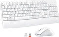 MEETION White Wireless Keyboard and Mouse, 2.4G USB Receiver Plug-and-Play, Computer Keyboard with Wrist Support, 3 Level DPI Mouse, Long Time Lasting Battery for PC/Mac/Windows/Laptop, White