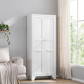 Yizosh Metal Storage Cabinet with 2 Doors and 4 Adjustable Shelves - 71" White Kitchen Pantry Storage 4-Tier Tall Steel Cabinets Locker for Kitchen, Living Room, Dining Room
