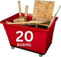 ReadySpace Commercial 20 Bushel Utility Cart with Steel Base, Poly Box Basket Truck, Laundry Cart, and Rolling Trash Bin, 51.5-Inch x 35.5-Inch x 36-Inch, 1000 Pound Weight Capacity, Red