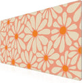 iCasso Desk Mat, Desk Matt for Desktop, Cute Desk Pad Mat, XXL Large Mouse Pad for Desk, Anti-Slip Big Mousepad with Stitched Edges, Keyboard Pad Mouse Mat for Computer, Work, Gaming (Orange Floral)