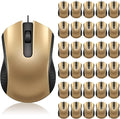 Bonuci 30 Pack USB Wired Mouse 3 Button Corded Computer Mice Bulk USB Mouse for PC Desktop, Laptop, Office, School, Classroom Use(Gold)