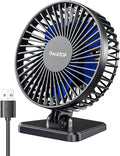 Gaiatop USB Desk Fan, Small But Powerful, Personal Portable Quiet 3 Speeds, Adjustable Mini Table Desktop fan for Cooling Home Office Car Summer Travel Gifts Blue