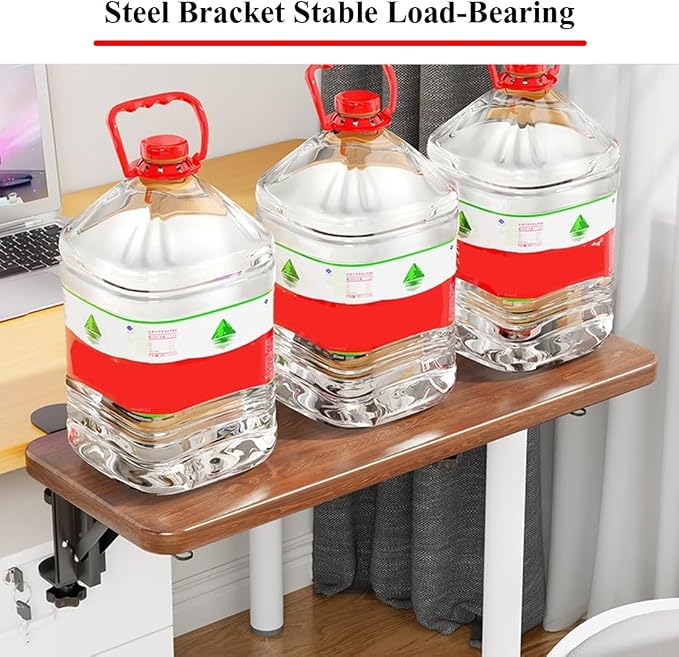Ergonomics Desk Extender Tray Wooden Desk Extender, Large Size Foldable Keyboard Drawer Tray Can Be Used As Armrests Shelves Desktop Extensions for Home and Office(60 * 20cm)