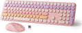 Wireless Keyboard and Mouse Combo,2.4GHz, Full-Size 110-key Design, Ultra-Thin and Silent Keys,Suitable for laptops/desktops/PCs,Compatible with Windows and Mac OS (Gradient Pink)