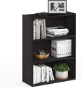 Furinno PASIR Book Shelf, 3-Tier Bookshelf, Storage Shelves Bookcase, 9.7 x 23.7 x 31.5, for Living Room, Bedroom, Home Office, Cinnamon Cherry