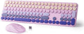 Wireless Keyboard and Mouse Combo, 2.4GHz USB Plug-and-Play, 110-key Design, Full-Size Ultra-Thin Silent Keyboard, Compatible with laptops/desktops/PCs（Gradient Purple）