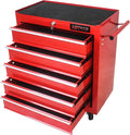 RYH 5 Drawers Rolling Tool Chest & Tool Box on Wheels | Heavy Duty Metal Cart with Ball Bearing Drawers | Fits US General Tool Box for Garage Storage (Red, 5 Drawers（29.9" H × 24.2" W × 12.9" D)