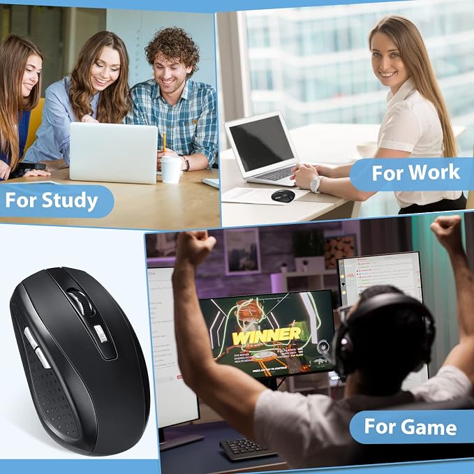 Macarrie 20 Pack Wireless Mouse for Laptop 1200dpi Wireless Computer Mouse Bulk with 6 Buttons Included USB Receiver Compatible with Windows, Pc, Computer