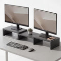 Probus Screen-Up Monitor Stand - Ergonomic Desk Organiser, Adjustable Width 70 to 105.5 cm, Anthracite - Made in Germany