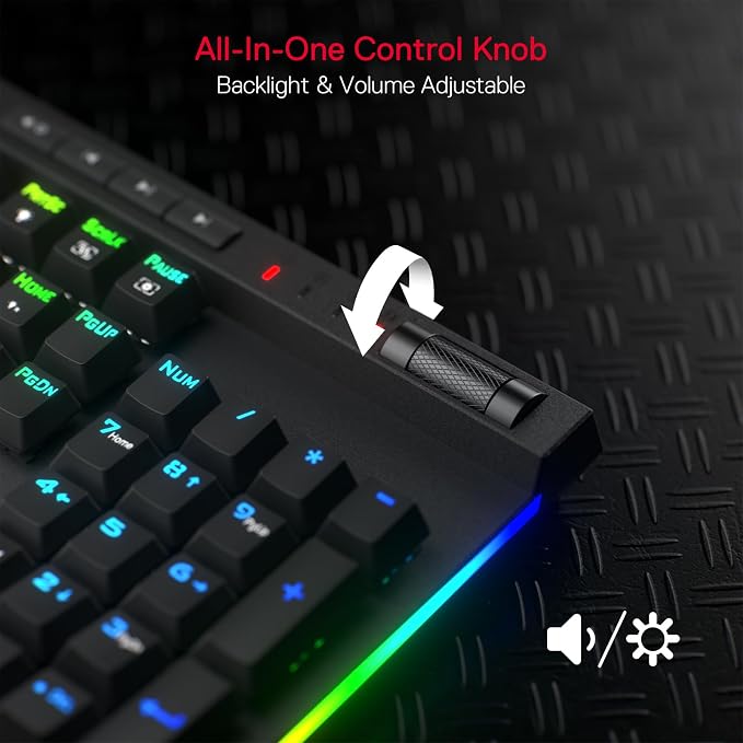 Redragon K580 PRO Wireless RGB Gaming Keyboard, 3-Modes 104 Keys Mechanical Keyboard w/Hot-Swap Socket, Dedicated Media Controls & Onboard Macro Recording, Linear Red Switch