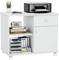 Quikraen Rolling File Cabinet with Doors | Adjustable Shelves Under Desk Storage Cabinet for Office Supplies Mobile Filing Cabinet White