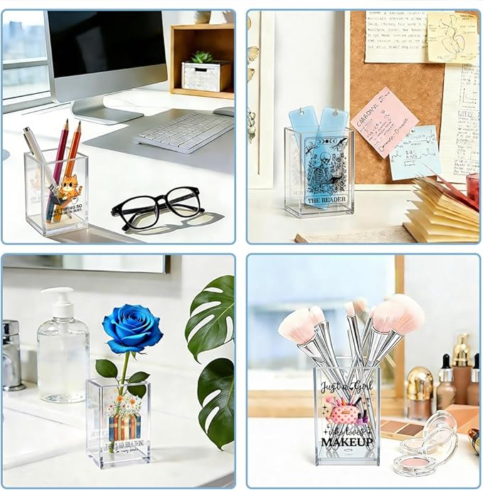 It's A Good Day To Teach Coping Skills Acrylic Pen Holder, Smiley Sun Floral Desk Pencil Cup Organizer, Mental Health Gifts for Women School Counselor Teacher Social Worker Behavior Therapist