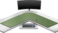 Mydours L-Shape Desk Pad, 54" L x 54" L x 16" W Mega PU Leather Corner Computer Keyboard Desk Mat Blotter, XXL Large Gaming Mouse Pad for Home and Office Desktop (Green)