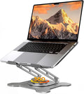 JCZT Adjustable Laptop Stand, 360° Rotating Base Ergonomic Computer Stand, Foldable Laptop Stand for Desk for Office Home Fits Compatible with MacBook Pro Air (10-16") - Gray
