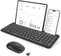 seenda Bluetooth Keyboard and Mouse for iPad, CTU-301 Wireless Multi-Device Connection Bluetooth+2.4G Keyboard Mouse Combo with Tablet Holder for iPad/MacBook/Windows, iOS/Android/Phone, Black
