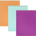 PAPERAGE Top Bound Spiral Notebook, 3 Pack, Lined Notepad, (Raspberry/Marigold/Mint), 70 Sheets (140 Pages) Per Notebook, Wide/Legal Ruled, 8.5 inches x 11 inches