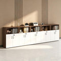 File Cabinet with Password Lock, Wood Lateral Filing Cabinet for Letter/A4 Files, 3 Drawer with Door, Printer Stand with Open Shelves for Home Office