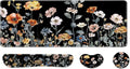 Desk Pad and Keyboard Wrist Rest, Large Mouse Pad + Keyboard Pad+Mouse Wrist Support, Non-Slip Desk Mat Protector for Office, Home 31.5×11.8 Inches Fall Floral