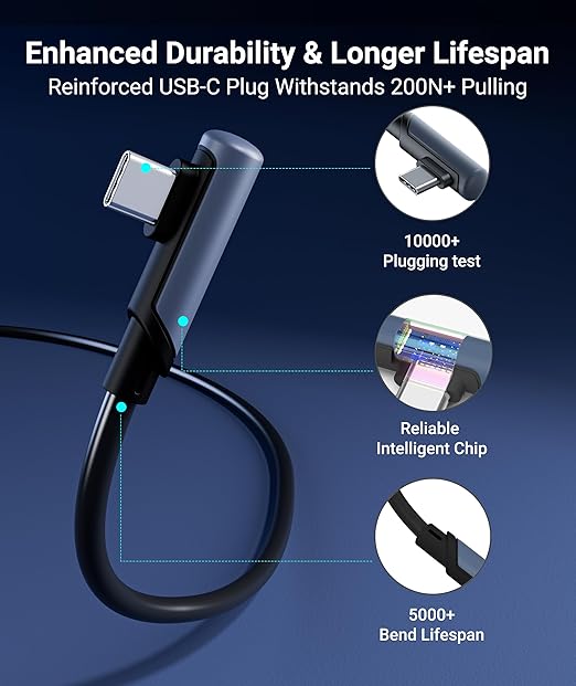 Syntech Link Cable 16 FT Compatible with Oculus/Meta Quest 3/Meta Quest 3S, Quest2/Pro/Pico 4/Ultra Accessories and PC/SteamVR, High Speed PC Data Transfer, USB 3.0 to USB Cable for VR Headset, Black