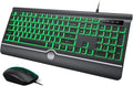 Wired Keyboard and Mouse Combo, Backlit Computer Keyboards with Wrist Rest, Light Up Keyboard Easy to See, 7-Color Backlit Keyboard and Optical Mouse for Windows, PC, Laptop, USB Plug and Play