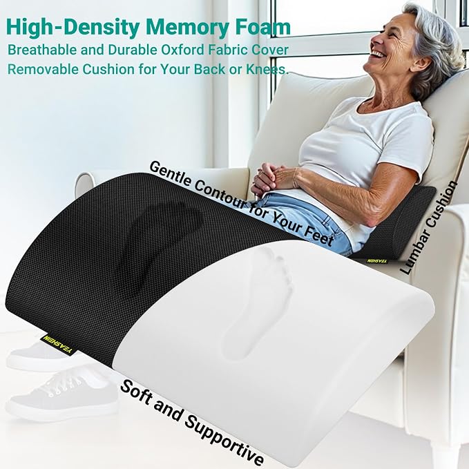 YEASHEIN Adjustable Foot Rest for Under Desk at Work, Ergonomic Under Desk Footrest with 6 Positions, Foot Stools for Under Office Desk Chair, Leg Rest for Home, Car, Computer, Gaming Accessories