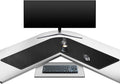 Mydours L-Shape Desk Pad, (38"+38) x 13" Large PU Leather Corner Desk Mat Blotter, XXL Large Waterproof Gaming Mouse Pad, Desktop Protector for Computer Keyboard Home Office (Black)