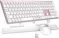 Wireless Keyboard and Mouse Combo, Full Size Silent Ultra Thin Keyboard with Magnetic Wrist Rest, Optical Mouse, 2.4G Lag-Free Cordless Mice Keyboard Set for Computer, Mac, Laptop, PC, Windows