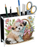 DIY Diamond Painting Kit，Cute Dog Special Shape diamond painting pen holder, Acrylic Daily Office Desktop Decoration Storage Item
