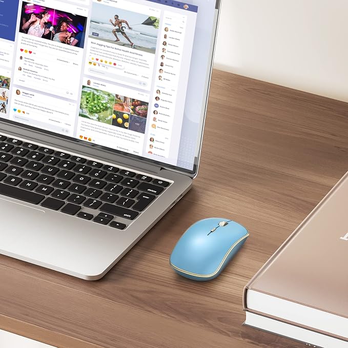 JOYACCESS Wireless Mouse for Laptop | 5 DPI Levels, Silent for Notebook, MacBook, Chromebook, PC - Blue