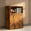 File Cabinet with Password Lock, Wood Lateral Filing Cabinet for Letter/A4 Files, 3 Drawer with Door, Printer Stand with Open Shelves for Home Office