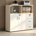 File Cabinet with Password Lock, Wood Lateral Filing Cabinet for Letter/A4 Files, 3 Drawer with Door, Printer Stand with Open Shelves for Home Office