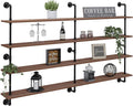 HDDFER Floating Book Shelves for Wall 4 Tier 70 inch Bookshelf Industrial Pipe Shelving Shelves Bookcase Industrial Bookshelves Pipe Shelf Wood Wall Shelf for Living Room